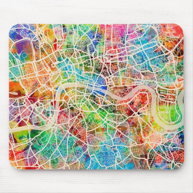 London England Street Map Mouse Pad (Front)