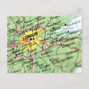 London, England Street Map Postcard