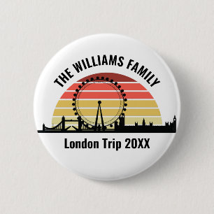 London England Sunset Custom Family Trip 6 Cm Round Badge