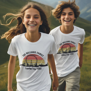 London England Sunset Custom Family Trip Kids T-Shirt