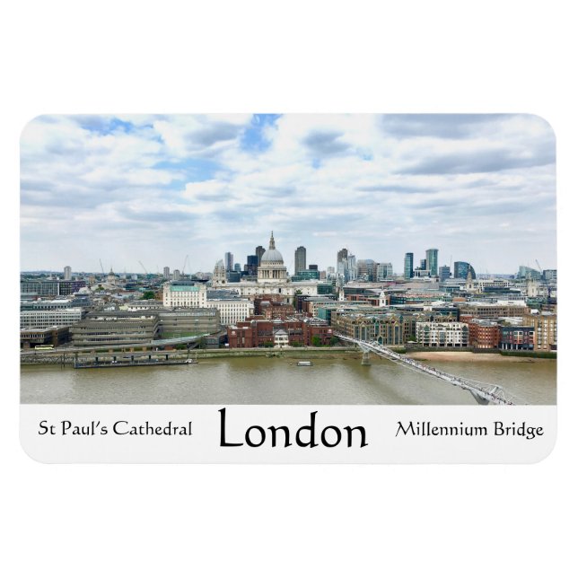 London England Thames River St Paul’s Cathedral Magnet (Horizontal)