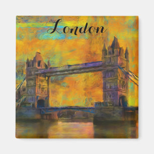 London England Tower Bridge Colourful Abstract Magnet