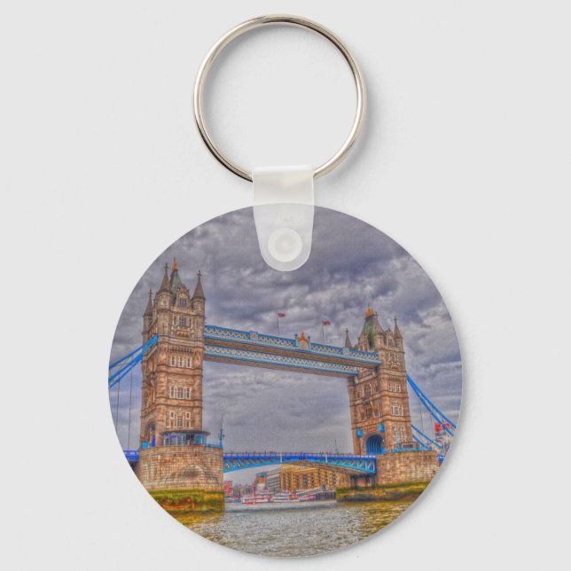 London, England Tower Bridge & Thames River Key Ring (Front)