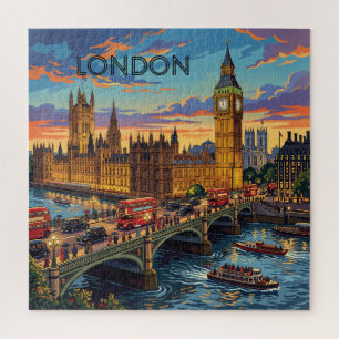 London England Travel Art Vintage  Jigsaw Puzzle