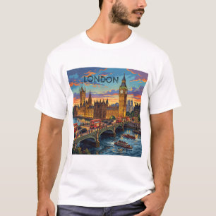 London England Travel Art Vintage T-Shirt