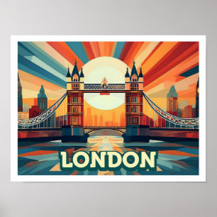 London England Travel artistic colorful Poster