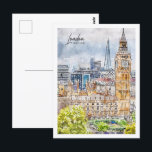 London England Travel Place Watercolor Postcard<br><div class="desc">London England Famous Travel Place Watercolor Sketch</div>