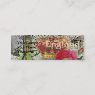 London England Travel Vintage Europe Art Mini Business Card