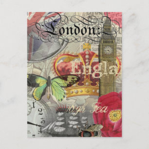 London England Travel Vintage Europe Art Postcard