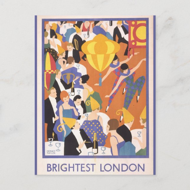 London England Travel Vintage Party Postcard (Front)