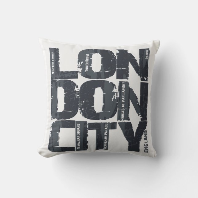 London, England Typography Cushion (Front)