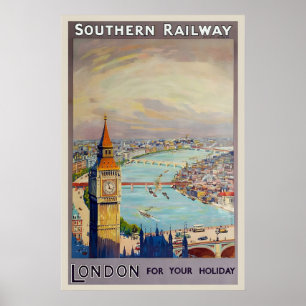 London England UK St Pauls Cathedral Big Ben Poster