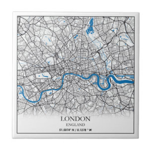 London England United Kingdom City Map Travel Ceramic Tile