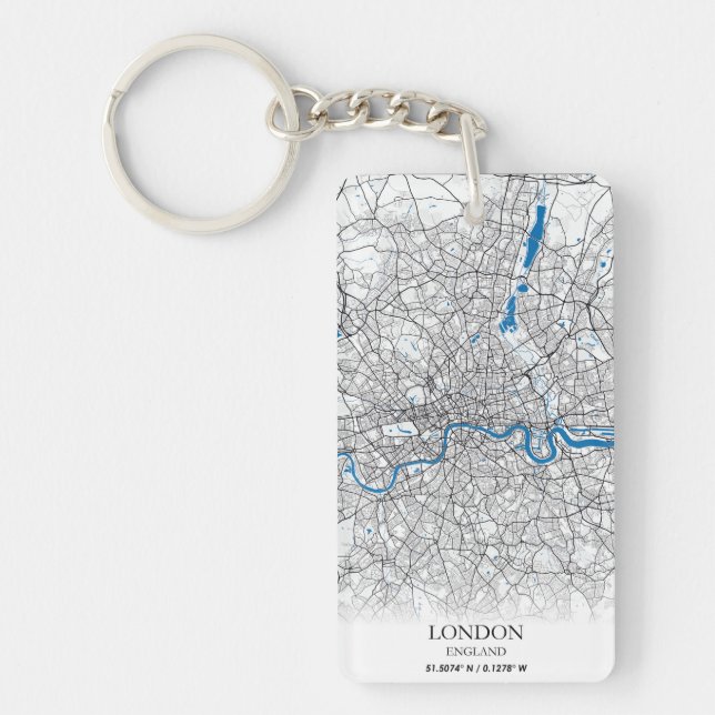 London England United Kingdom City Map Travel Key Ring (Front)