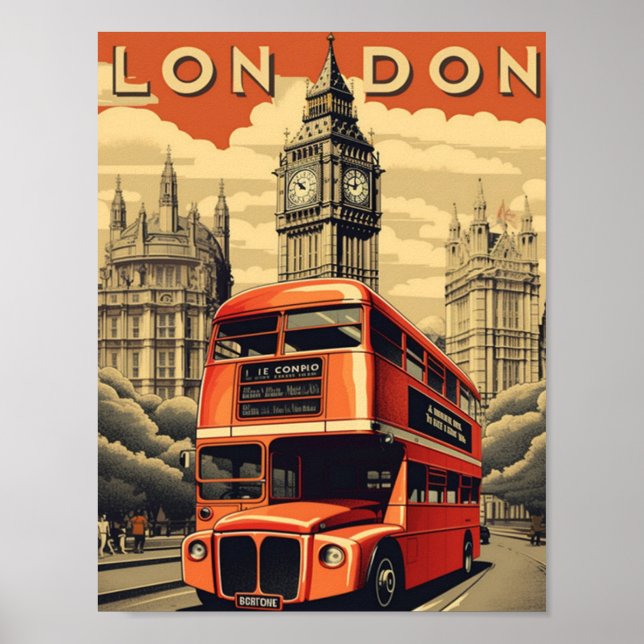 London England United Kingdom Famous Travel Place Poster (Front)