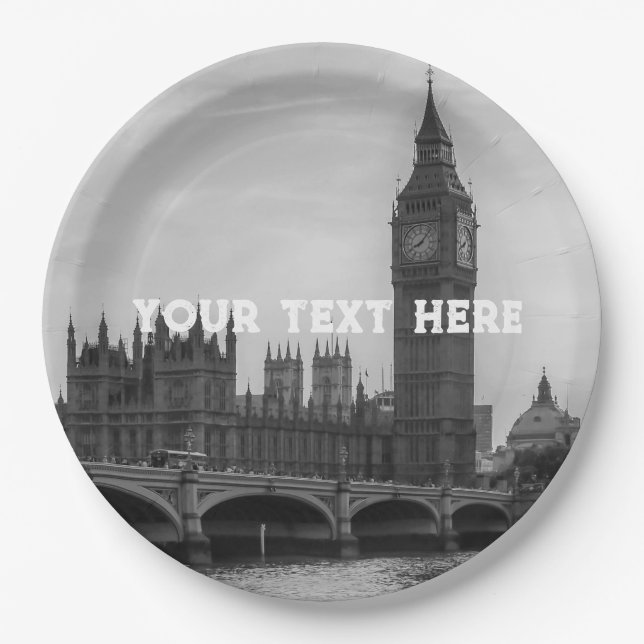 London England United Kingdom Parliament UK Paper  Plate (Front)