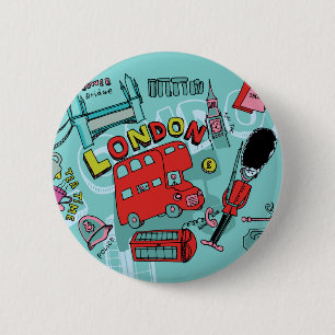 London ~ England United Kingdom Travel Art 6 Cm Round Badge