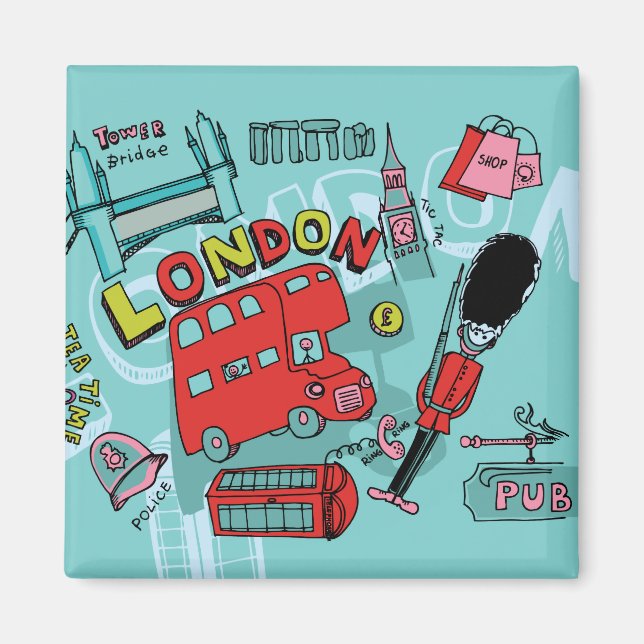 London ~ England United Kingdom Travel Art Magnet (Front)