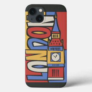 London, England Vibrant Handrawn Design iPhone 13 Case