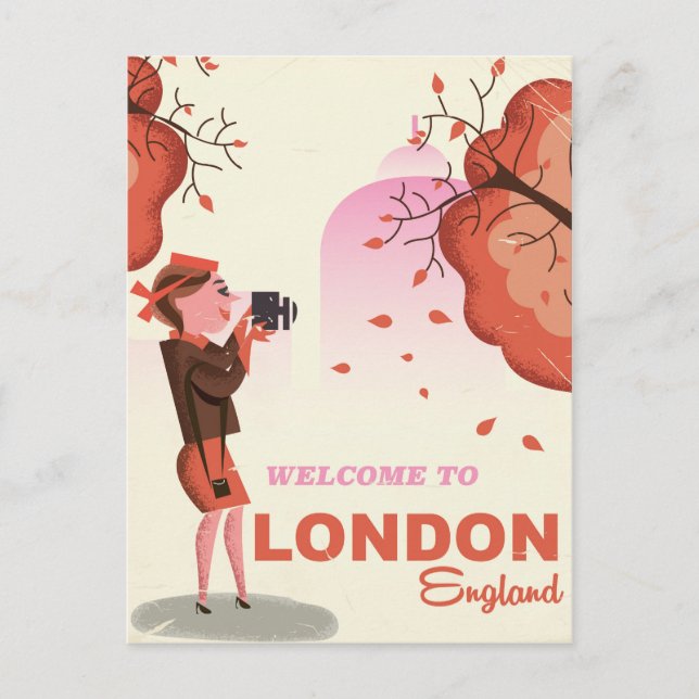 London, England Vintage travel poster Postcard (Front)