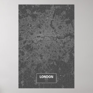 London, England (white on black) Poster
