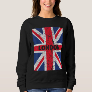 London England With Union Jack Flag Distressed Sou Sweatshirt