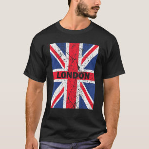 London England With Union Jack Flag Distressed Sou T-Shirt