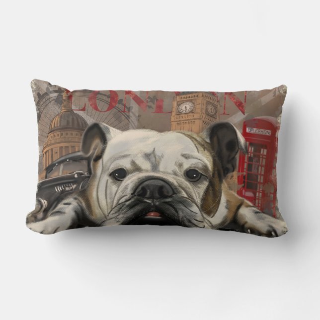 London English Bulldog Lumbar Cushion (Front)
