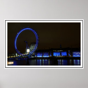 London Eye at Night Poster