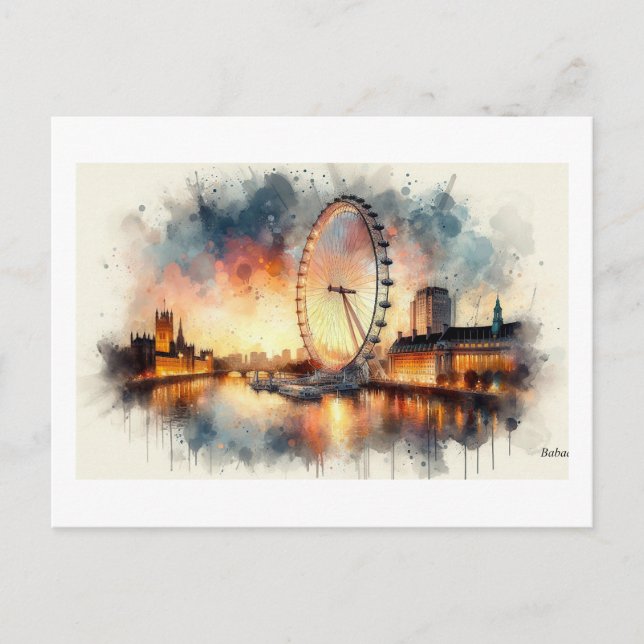 London Eye at Sunset,  Postcard (Front)