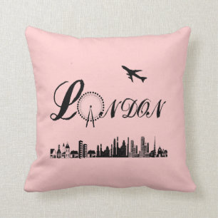 London Eye British Theme Pink Pillow/Cushion Cushion