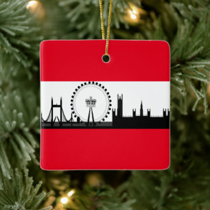 London Eye City Skyline England Christmas Ornament