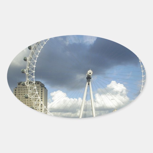 London Eye Oval Sticker (Front)