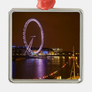 London Eye, River Thames and lights from Metal Tree Decoration