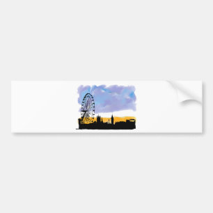 London Eye Skyline Art, Gifts you can customizees Bumper Sticker