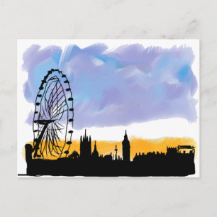 London Eye Skyline Art, Gifts you can customizees Postcard