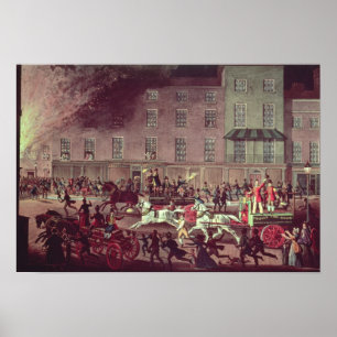London Fire Engines, engraved by R.G. Reeve Poster