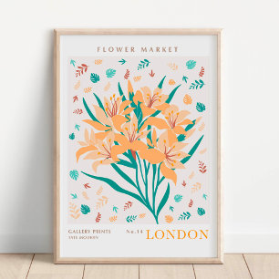London Flower Market Botanical Poster