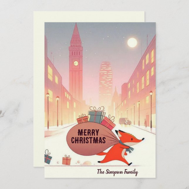 London fox holiday card (Front/Back)