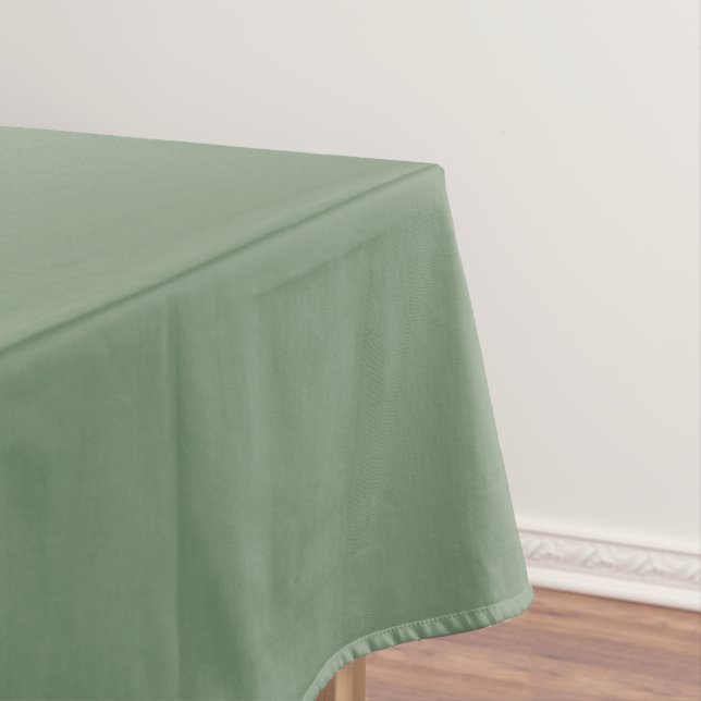 London Frost Muted Green Solid Colour Print, Earth Tablecloth (In Situ)