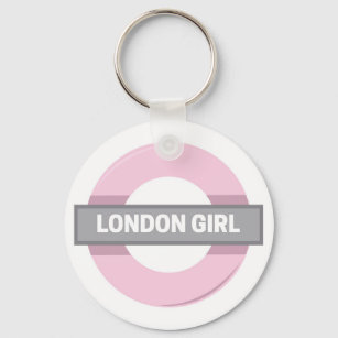 London Girl Underground Tube Sign Key Ring