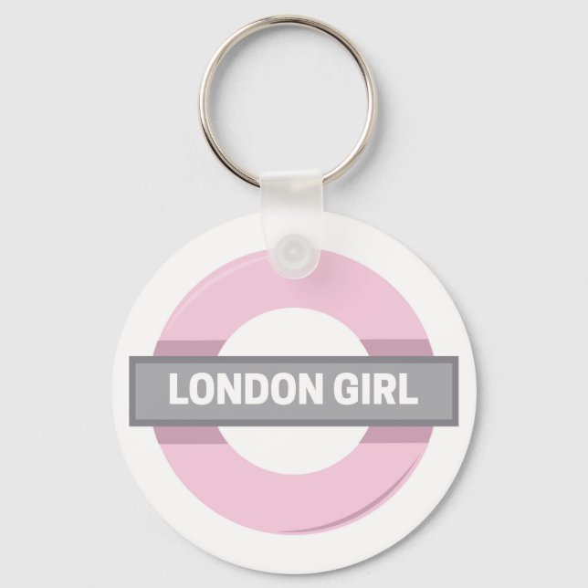 London Girl Underground Tube Sign Key Ring (Front)