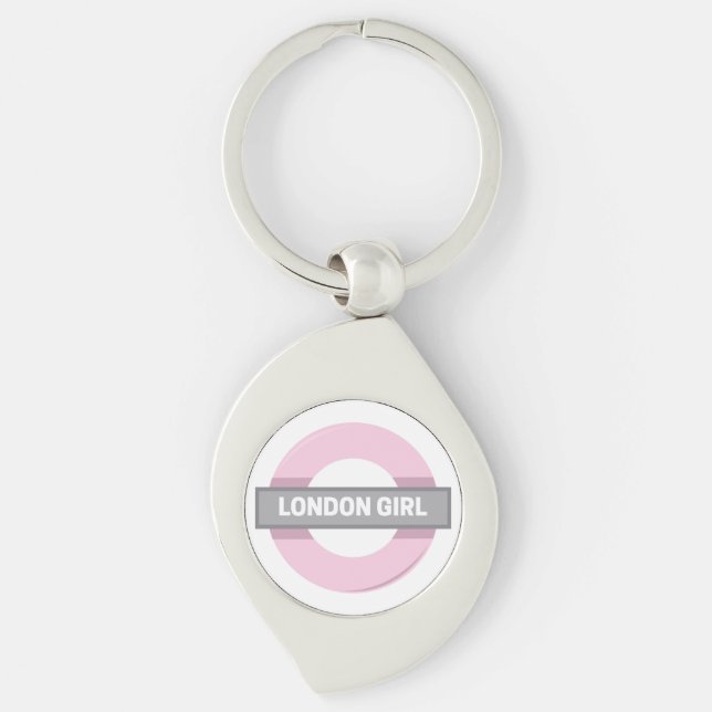 London Girl Underground Tube Sign Keychain (Front)