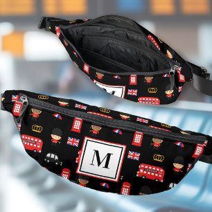 London Guards Bus Name Monogram British England  Bum Bags