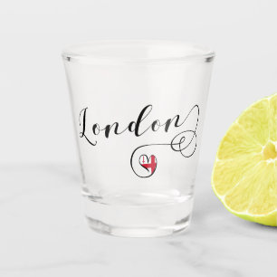 London Heart Flag, England Shot Glass