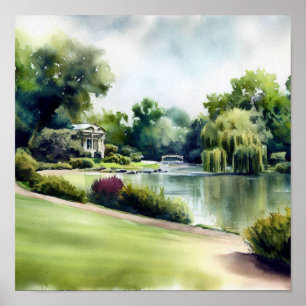 London-Holland Park (B), Watercolor Poster
