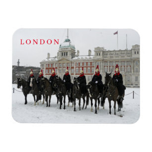 London Household Cavalry in the snow fridge magnet