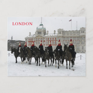 London Household Cavalry in the snow postcard