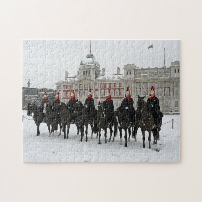London Household Cavalry in the snow puzzle (Horizontal)