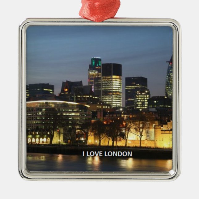 London: I Love London Metal Tree Decoration (Front)